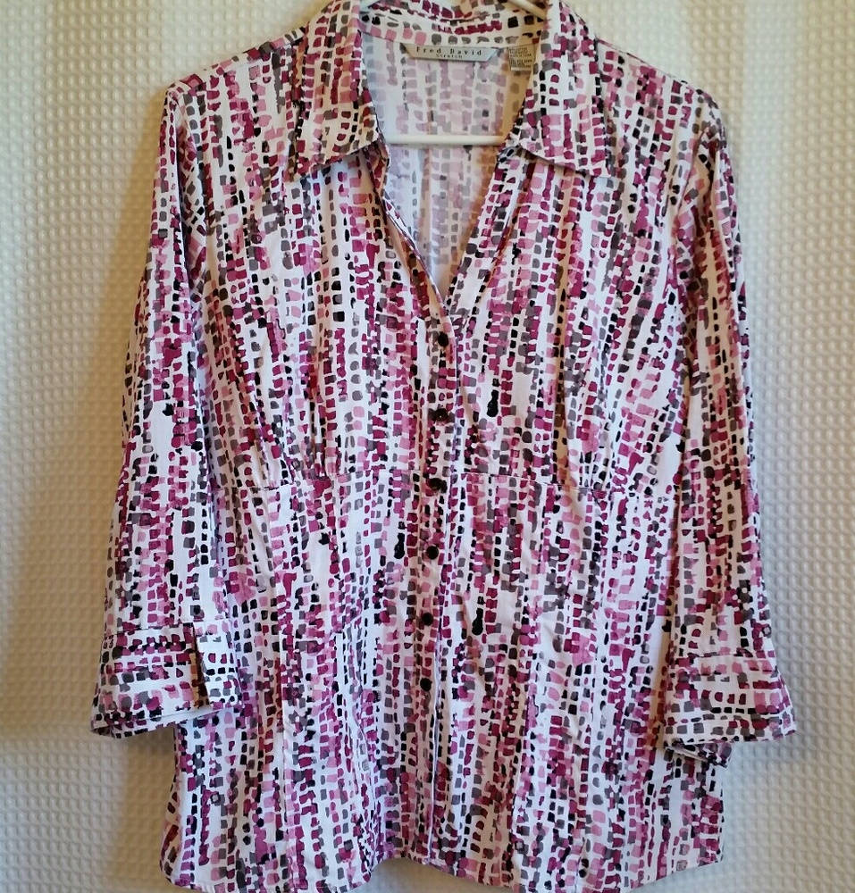 Frederick David stretch 3/4 sleeve blouse